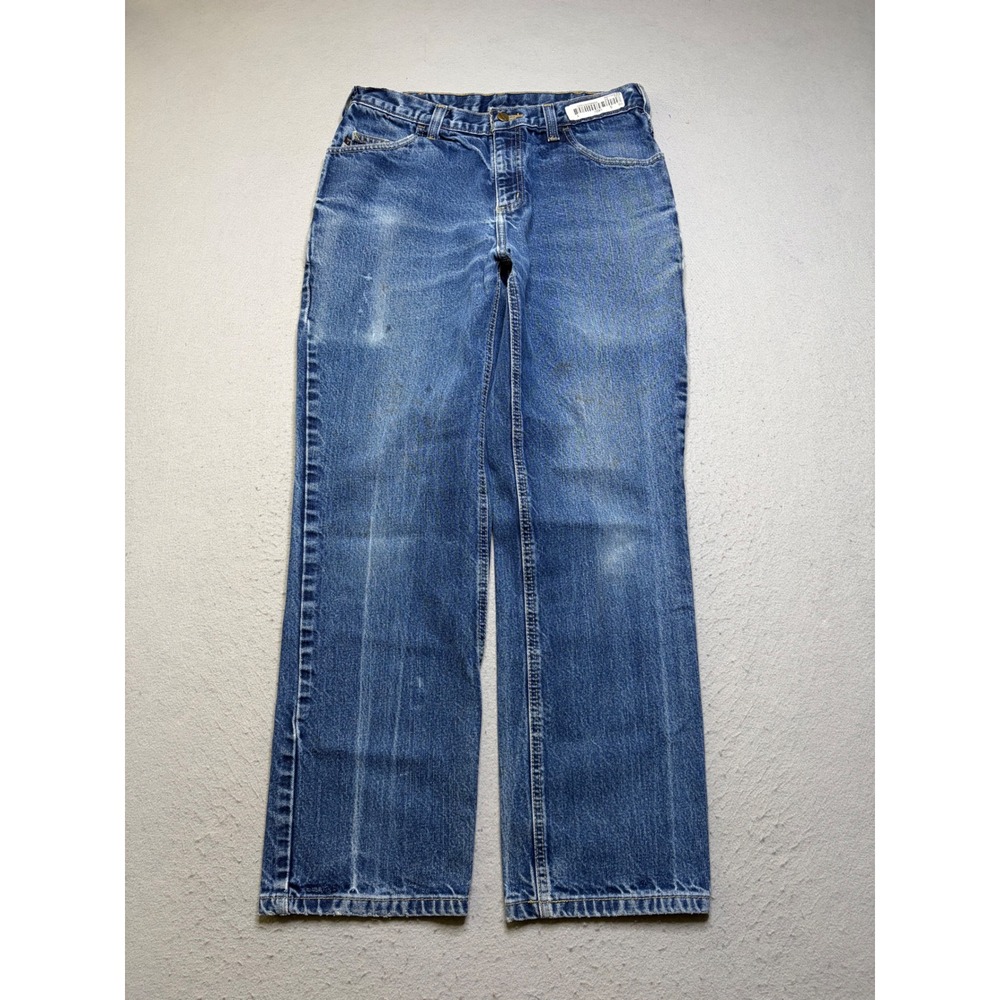 Carhartt FR Jeans Mens 32x32 Blue Flame Resistant Denim Faded Distressed Y2K